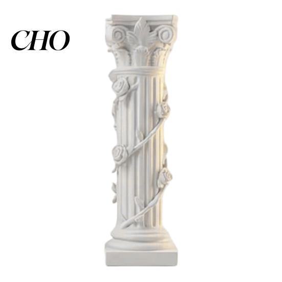 Non-discoloring Ornament White Corinthian Column Ornament, 3D Printed Flower Vine Statue, Desktop Roman for Home Desk Shelf Decor Matte Decoration