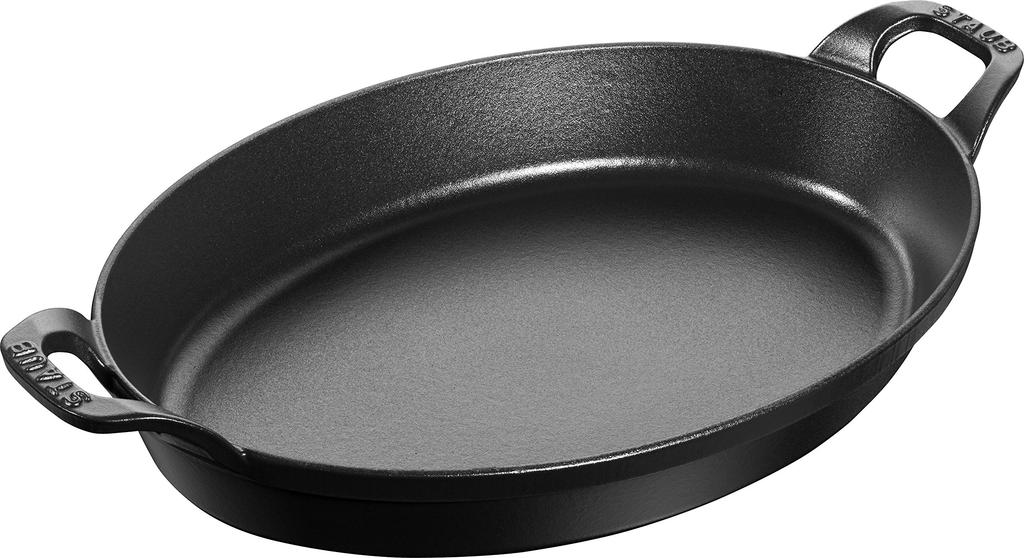 staub Dish 40508-283 Oval Stackable Dish Black 14.