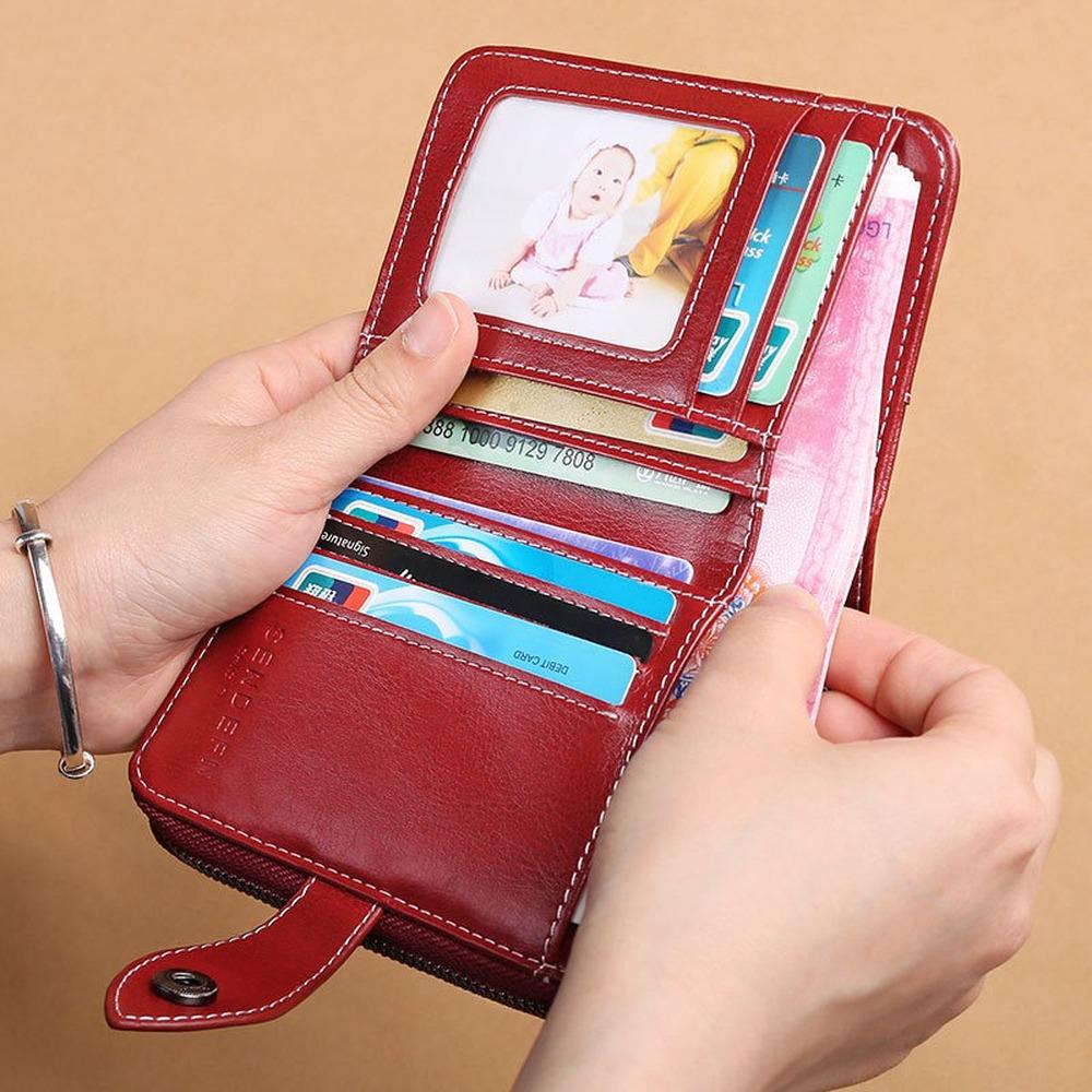 Wallets for Women Short Hot Sale Retro Genuine Leather Wallet