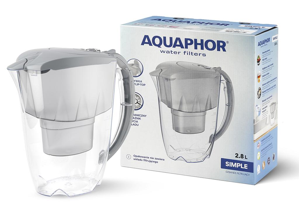 Dzbanek Filtrujący Simple 2,8L Szary -Aqu 516578