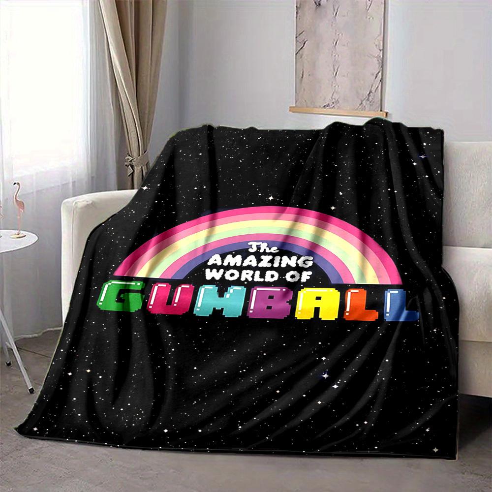 1pc Gumball Universe Cozy Print Blanket Lightweight Warm Flannel Throw Blanket For Sofa, Bed, Living Room