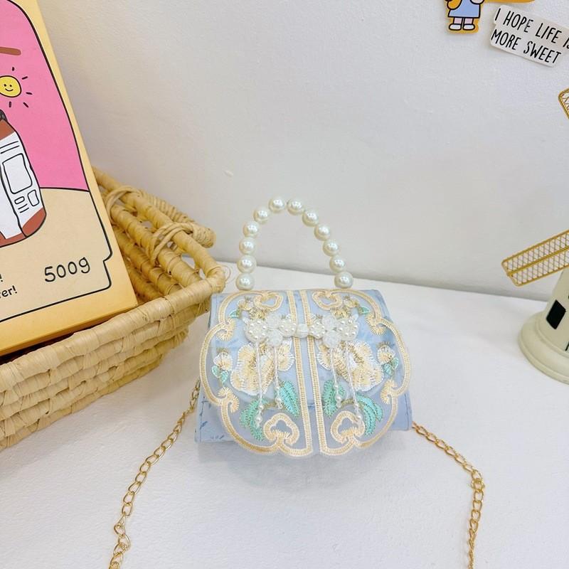 Decoration Cute Pearl Children Crossbody Bag With Chain Suitable Daily For