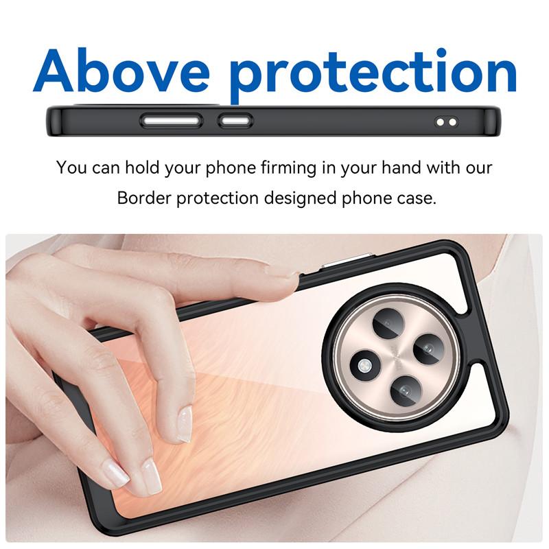 Для OPPO Reno12 F Чехол OPPO Reno12 F FS 5G Reno12 F 4G Чехол-бампер противоударный прозрачный ПК ТПУ телефон задняя крышка для OPPO Reno12 F