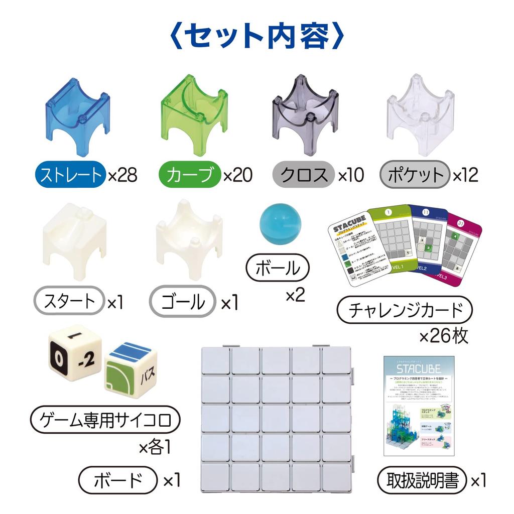 Toy Royal STACUBE 1-2 Player Programming Board (with Challenge Cards) - Develops Logical Thinking Skills, Adult-Friendly Toy (Ages 5+)