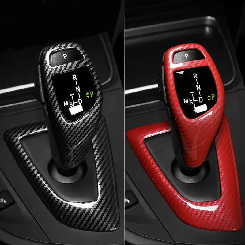 For BMW 1 2 3 4 5 6 Series F10 F18 F20 F21 F22 F23 F30 F31 F32 F35 Carbon Fiber Style ABS Gear Shift Knob Panel Cover Trim Frame