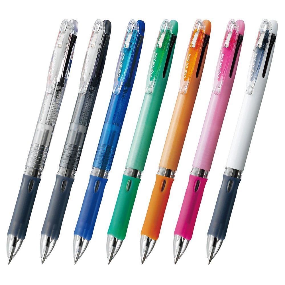 Zebra Slim 3C Ballpoint Pastel 10 Clip-On Pen, Green, Pens, B-B3A5-WG