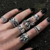 Новое кольцо из семи частей в стиле хэви-метал, темный ветер, хип-хоп, ретро, старый паук, змея, череп летучей мыши, двуглавая змея