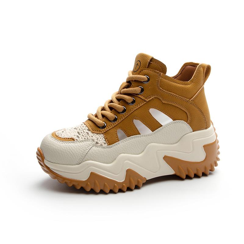 Daddy Shoes Hollow Women's Retro Lightweight Inner Height Increase Casual Sports Shoes Platform Women's Sandals