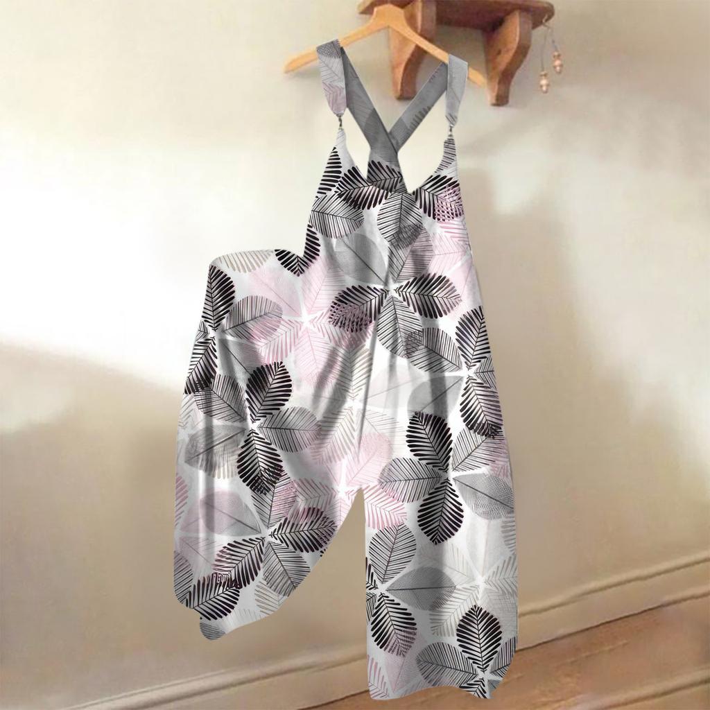 Women's Loose Casual One-piece Summer Floral Print Jumpsuit