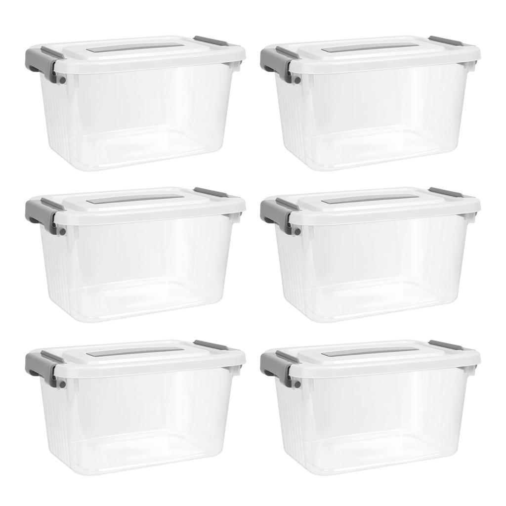 RAIN QUEEN Корзина для хранения игрушек с крышкой для Lego, Tomica, строительных блоков, коробка для хранения LEGO, штабелируемая, прозрачная, организованная, пластиковая, набор из 6 штук