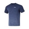 Comfortable Simple Breathable Outdoor Casual Fitness Short Sleeve T-Shirt Men Tops Deep-Navy-Blue Sky-Blue-Gradient AHSU817-3