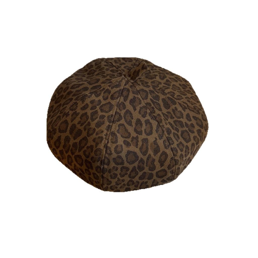 Leopard Retro Fashionable Print Women Casual Beret For Autumn Winter And