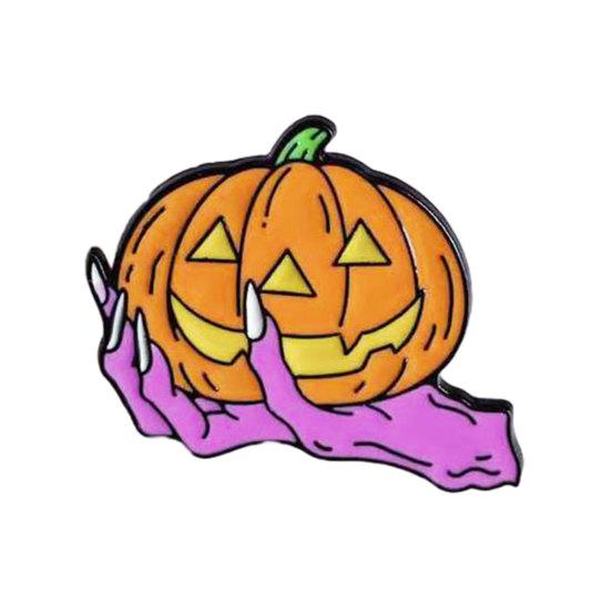 Halloween Cartoon Ghost Brooch, Spooky Pumpkin Tombstone Lapel Pin, Clothes Backpack Bag Decoration Accessories, Holiday Party Gift