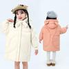 Пуховик для девочек средней длины, плюшевый и утолщенный, модное зимнее теплое пальто для маленьких девочек