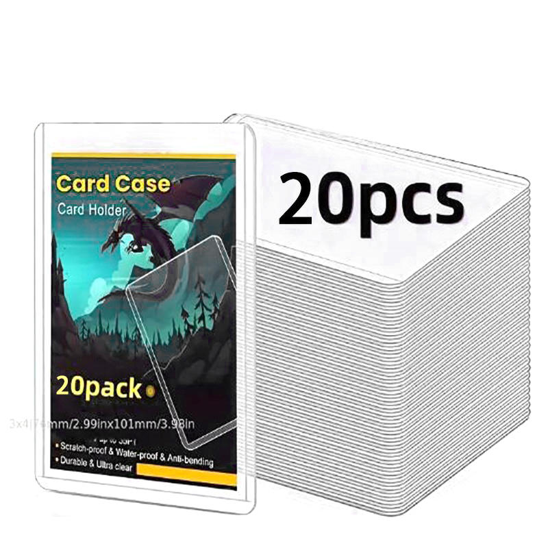 20PCS/Set Card Sleeves Holder Hard PVC Cards Protectors Sleeves Game Card Display Stand Support Trading Case Football Sports