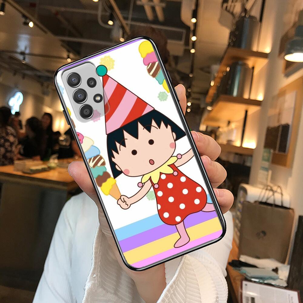 TOPLBPCS Чехол для телефона Chibi Maruko для Samsung Galaxy A70 A50 A51 A71 A52 A40 A30 A31 A90 A20E 5G a20s Черный корпус Арт Клетка C