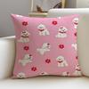 Fluffy BBichon Frise PatternS Cushion Cover Pcs Linen Throw Pillow Covers x x Modern Home Decor