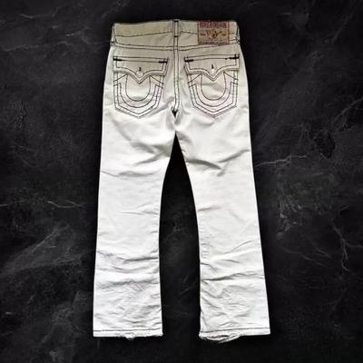 ZYLLO Vintage White Jeans Y2K Clothes Men Women Harajuku Hip Hop Pocket Retro Jeans Fashion Low Waist Trousers