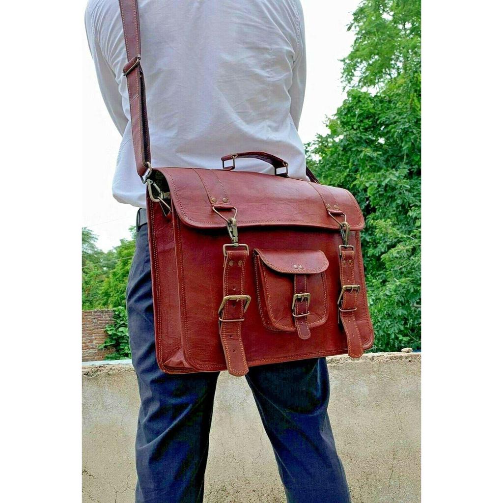 Винтажный коричневый трансформируемый рюкзак из козьей кожи, сумка через плечо для ноутбука
