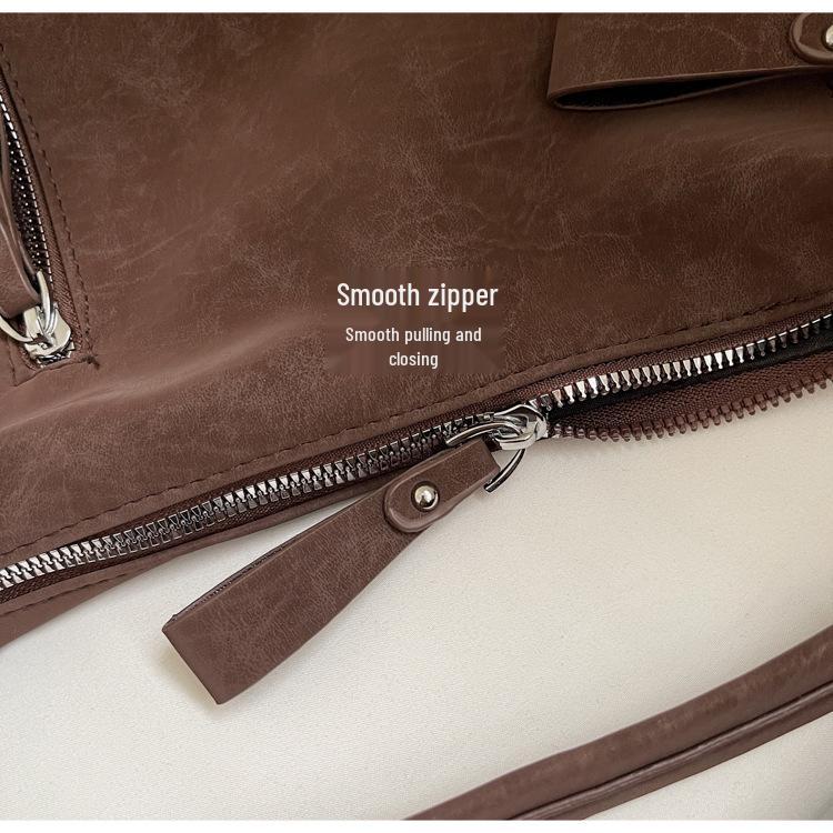 Винтажная повседневная женская сумка кроссбоди: Европейский и американский стиль, большая вместимость, высококлассная сумка-тоут для модного образа