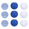 9 шт. Сине-белые китайские фонарики, подвесные круглые бумажные фонарики, украшение для свадьбы, дня рождения, вечеринки, потолочный декор