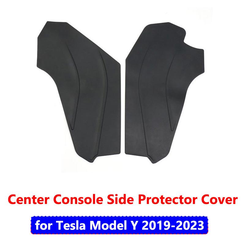 For Tesla Model Y HW4.0 2024 Center Console Side Wall Anti-kick Protector Cover TPE Rest Pedal Side Guard Pad ModelY Accessories