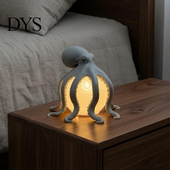 Dimmable Bedside Nightlight 3D Printed Octopus Night Light, Creative Table Lamp with Remote Control, 7 Color RGB Gradient Sleep LED for Kids Bedroom &