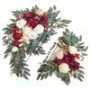 2pcs Artificial Crescent Flower Swag Wedding Arch Decor Fake Floral Finished for T Stage Road Lead Party Ceremony Event Supplies