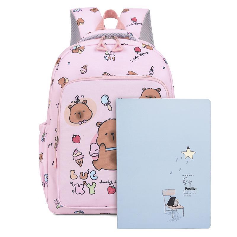 Capybara Kids' 3-Piece Set: Large Backpack & Crossbody for Ages 6-12