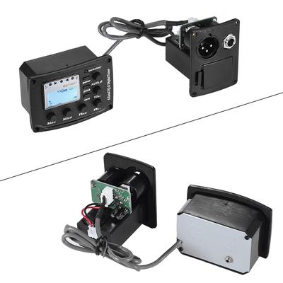 Акустическая гитара, 4-полосный эквалайзер, эквалайзер, усилитель тона и громкости, предусилитель, пьезозвукосниматель, разъем XLR 6,35 мм с