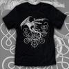 Fashion Silver Dragon Mens Graphic Tee Celtic Norse Knots Sword Vintage Epic Medieval Fantasy Art Black Bella Canvas T Shirt