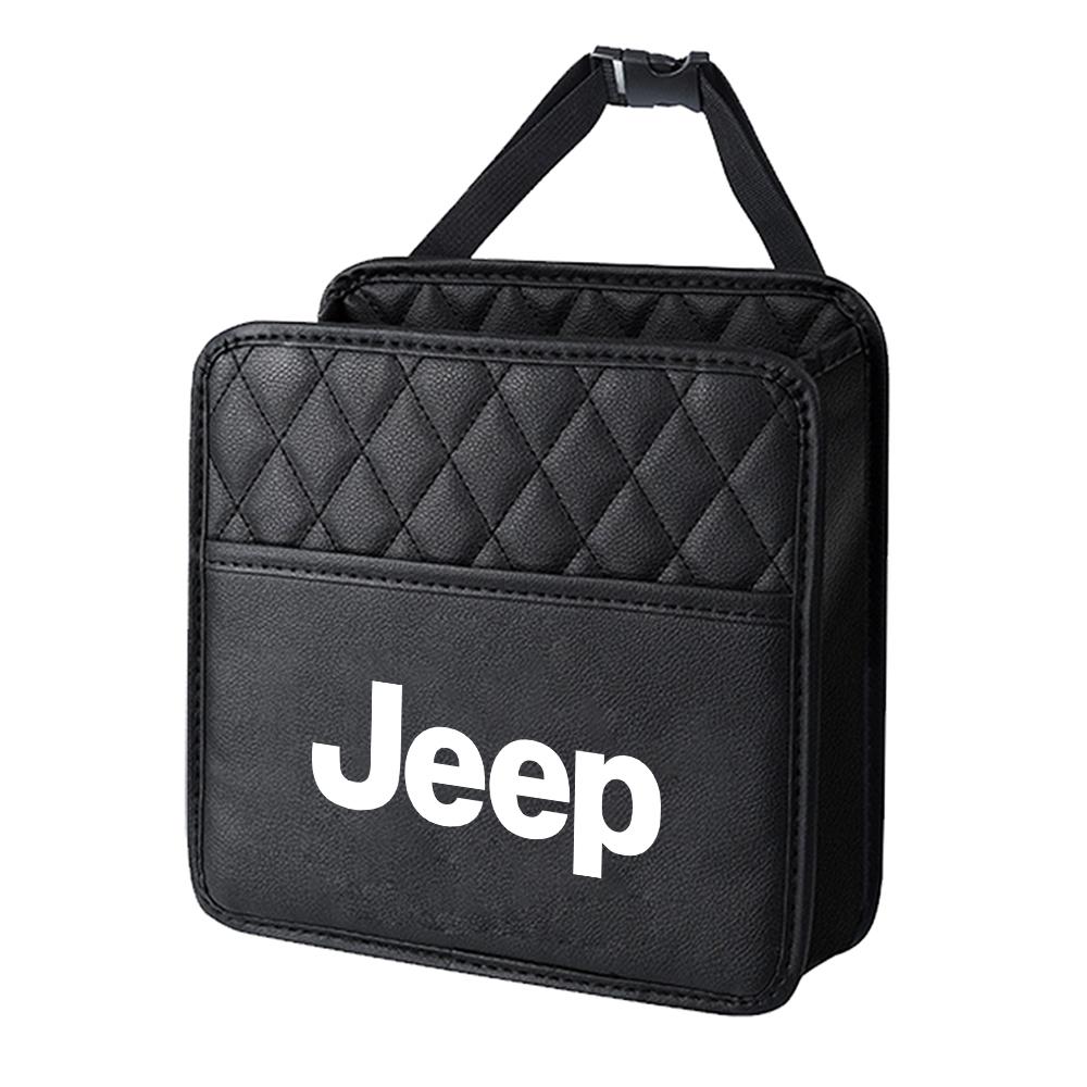 Car Seat Back Storage Bag Leather Hanging Sundry Organizer Box For Jeep Renegade Compass Grand cherokee wk2 Wrangler Accessories AMR1