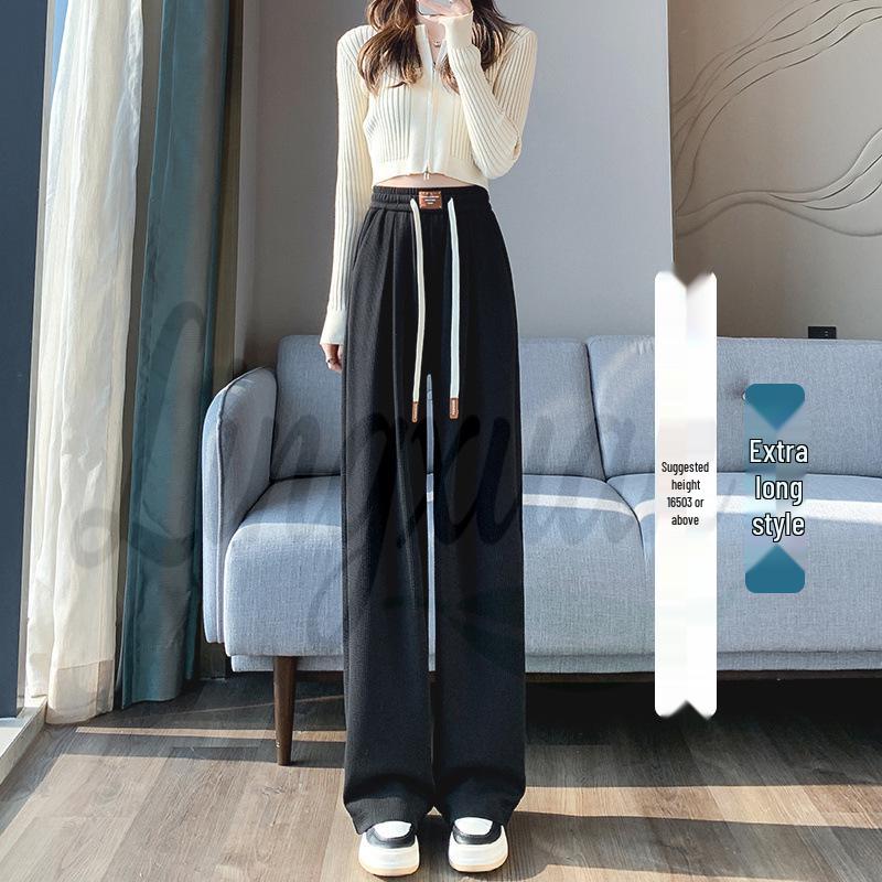 Autumn Women's High-Waisted Flowy Wide-Leg Knit Pants