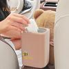 Cute Bear Car Tissue Box & Trash Can 2-in-1 Plush Multi-Functional Organizer Universal Auto Interior Decor for SUV Truck Van