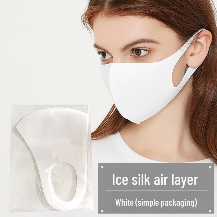 3D черная маска из ледяного шелка: Женский дышащий, пыленепроницаемый, моющийся, солнцезащитный с нанесенным логотипом - Подходит для всех сезонов.