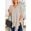Women's Autumn and Winter V-neck Solid Color Relaxed Casual Sweater