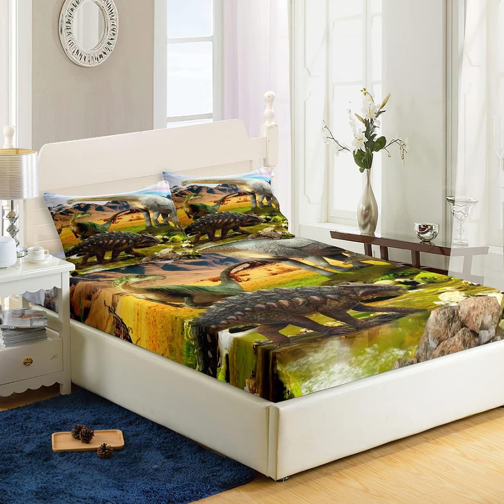 Узор Розовый Фламинго Шапка на Кровать Комплект из Трех Предметов Цифровая Печать Постельное Белье Шапка на Кровать Комплект из Трех Предметов Дети И Взрослые