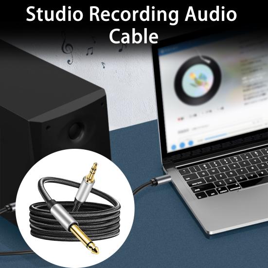 Аудиокабель 3,5 мм TRS на 6,5 мм TS Высококачественная передача звука Одноканальный аудиокабель для подключения «папа-папа»