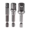 Practical 3x 1/4" 3/8" 1/2" Impact Grade Socket Adapter Hex Shank Adapter Drill Nut Driver Power Extension Bit for Drill