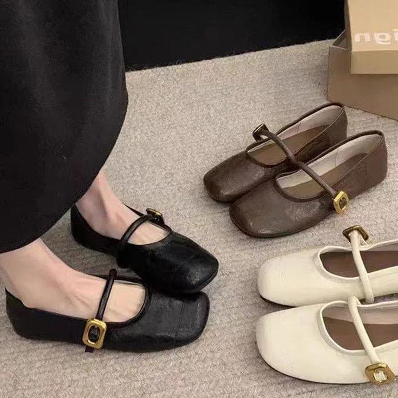 Ретро женская обувь Элегантные мягкие квадратные оксфорды повседневные женские кроссовки круглые бабушкины кожаные платья PU повседневные туфли на плоской подошве