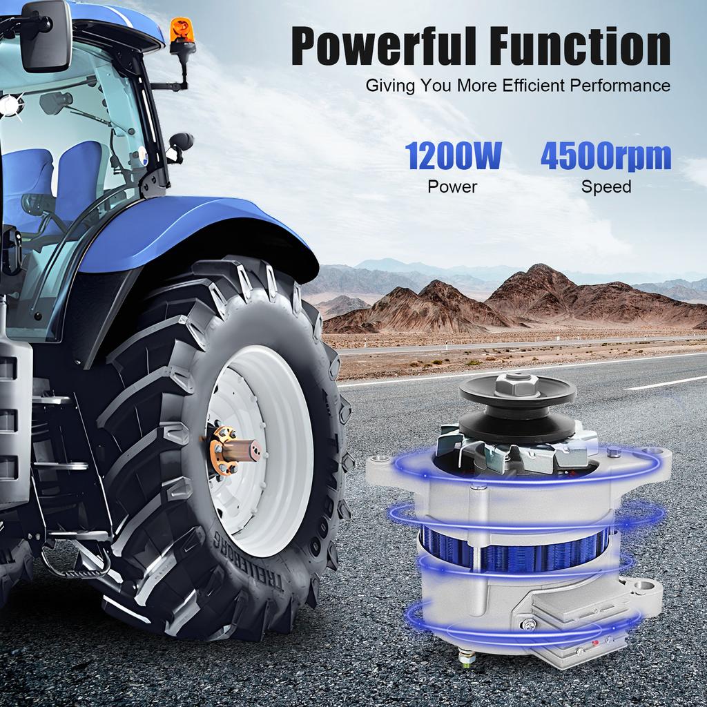 1200W Permanent Magnet AC Generator, 12V-14V Pure Copper Motor for Agricultural Vehicles, Tractors, Battery Charging & LED Light