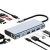 Gigabit Ethernet Port 11-in-1 Type-c USB 3.0 Hub Multi-Port Laptop Docking Station Type C To 4K HDMI VGA PD RJ45 100M