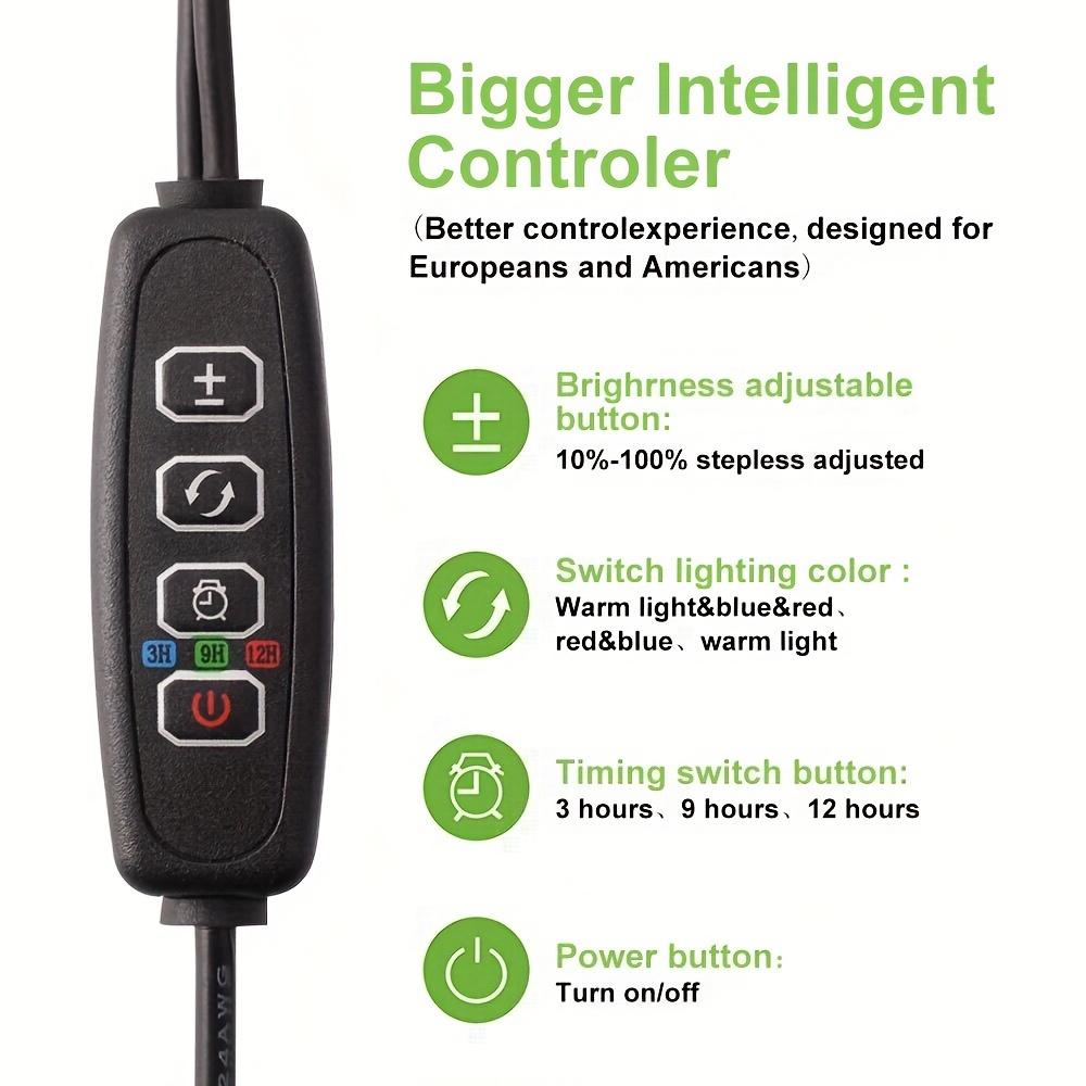 Светодиодная лампа для выращивания растений с регулируемой яркостью, USB, полный спектр, клипса, фитолампа 5 В, лампа для выращивания растений в теплице, рассады цветов в горшках