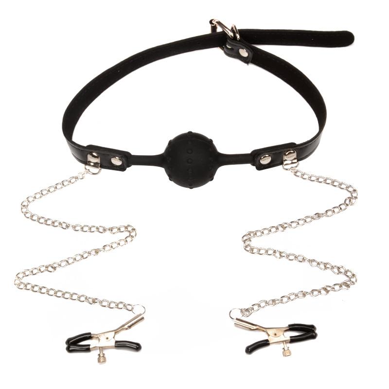 Набор рабынь щипцы для сосков клипса кляп для рта силиконовый шарик Blug BDSM игровые принадлежности стимулятор сосков взрослые секс-игрушки