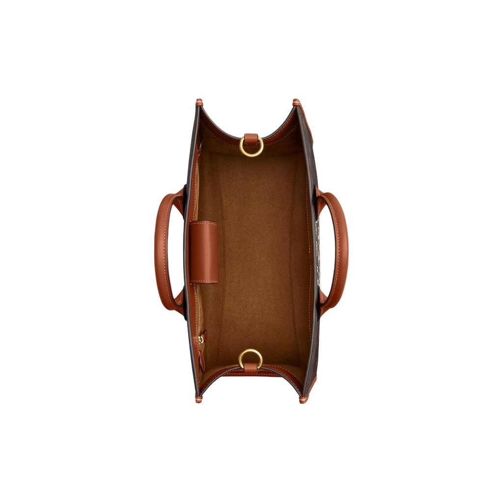 Coach Ace 35 Carriage Print Tote Bag Women tote bags Brass Polished-Amber Truffle CS252-B4TXN
