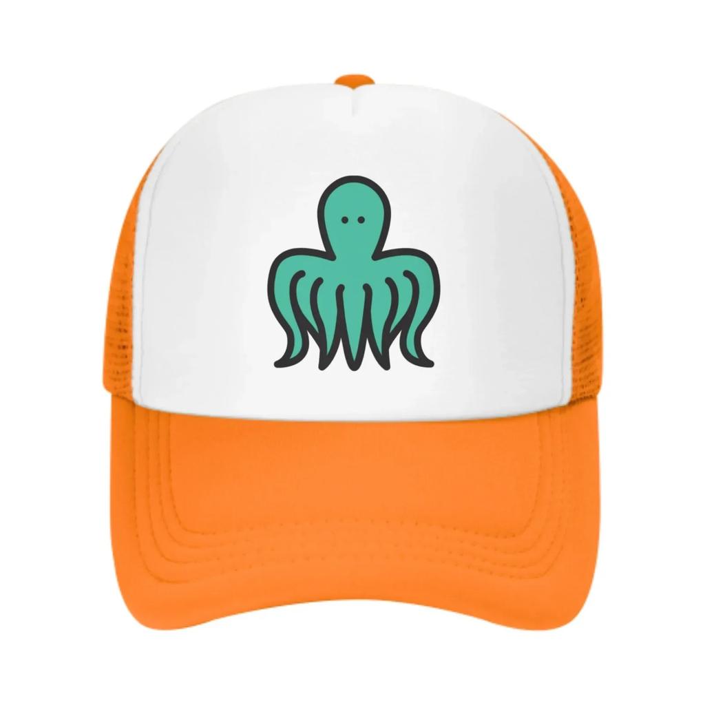 Cartoon Octopus Mesh Trucker Hats for Unisex Women Adjustable Casual Fashion Baseball Caps for Outdoor Activities