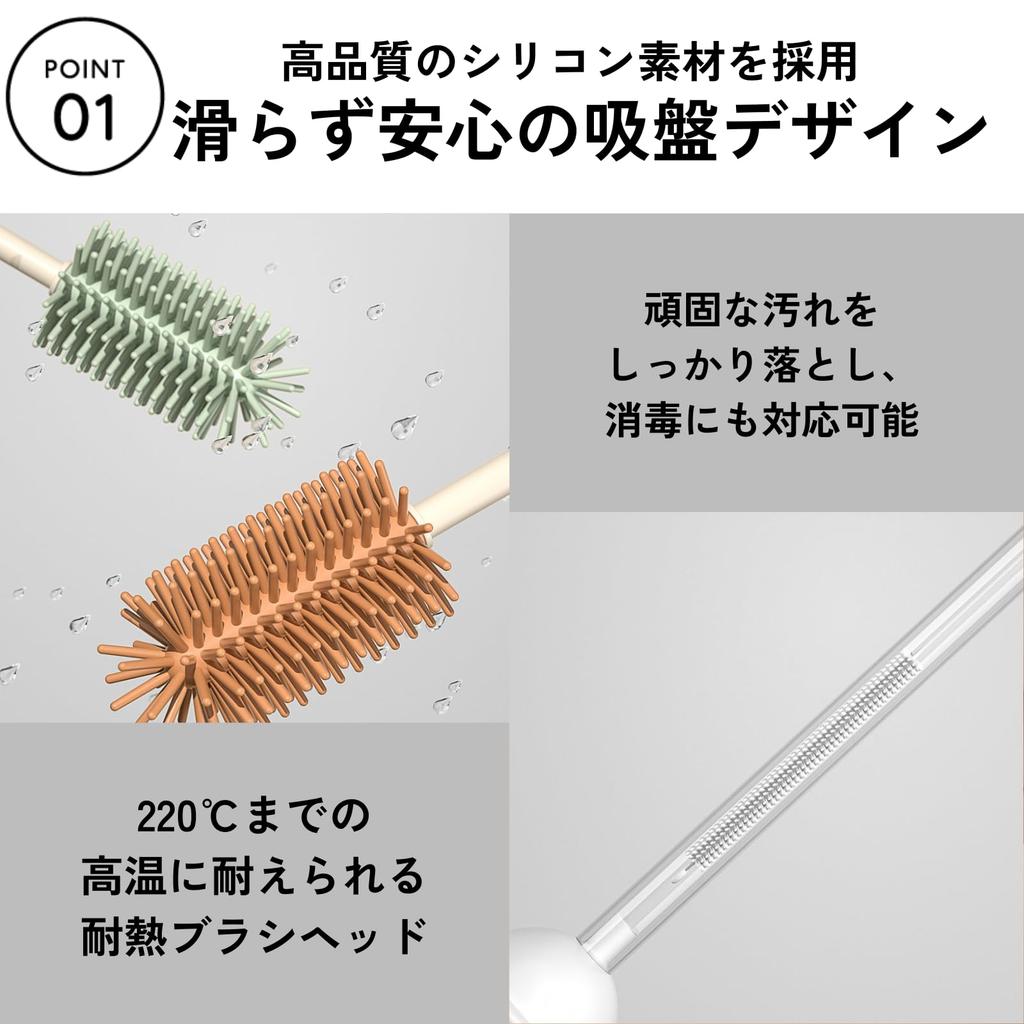 DIZLAS Набор для чистки детских бутылочек с силиконовой подставкой, портативный и легкий для переноски, для путешествий (белый)