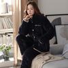 Pajamas Women'S Winter Coral Fleece Three-Layer Thickened Fleece Jacket Women'S Autumn And Winter Flannel Loungewear