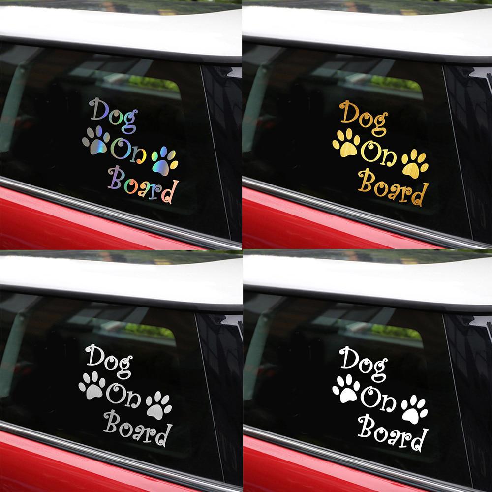 Автомобильная наклейка 3D собака на борту и отпечатки лап наклейка на автомобиль забавные виниловые наклейки наклейки стайлинг автомобиля