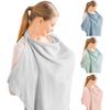 Women Breastfeeding Cover Up with 2 Pockets Adjustable Straps Breathable Nursing Cloak Breast Feeding Shawl